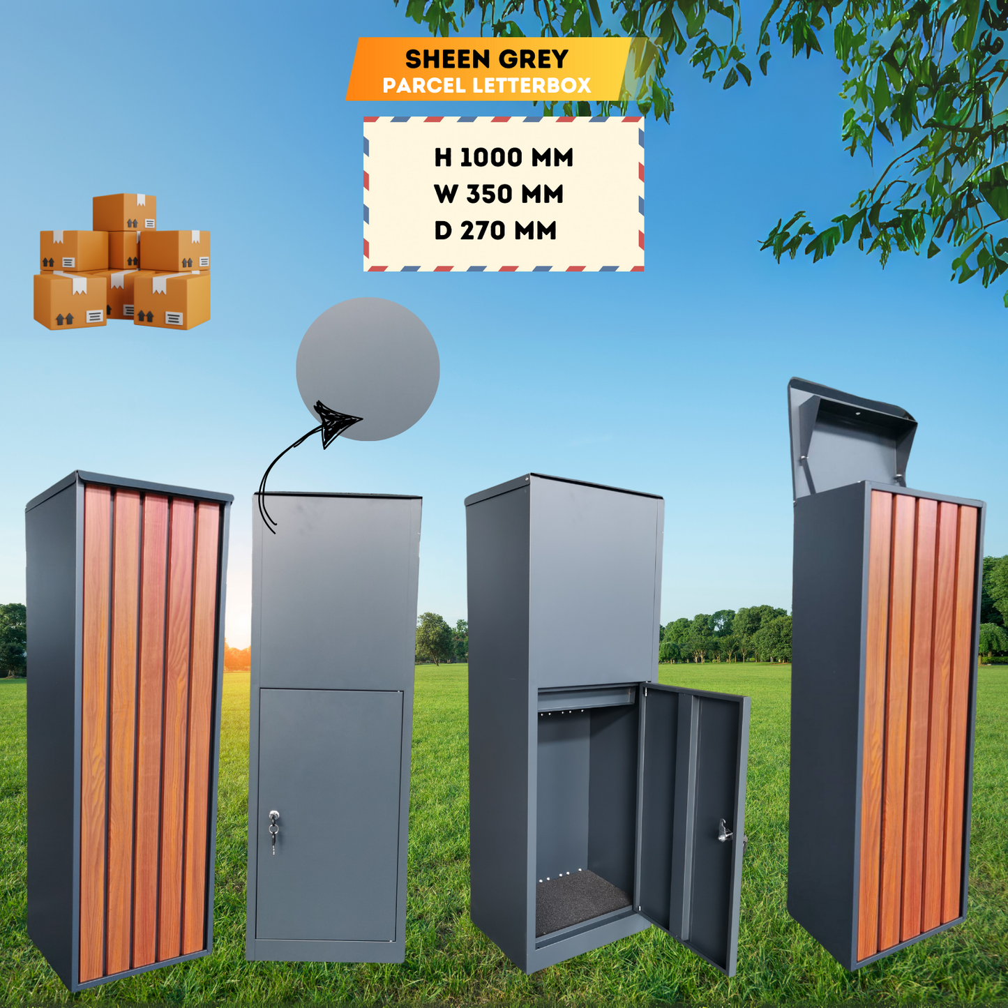 Assembled Large Parcel Letterbox / Lockable / Free standing / Spacious / Secured