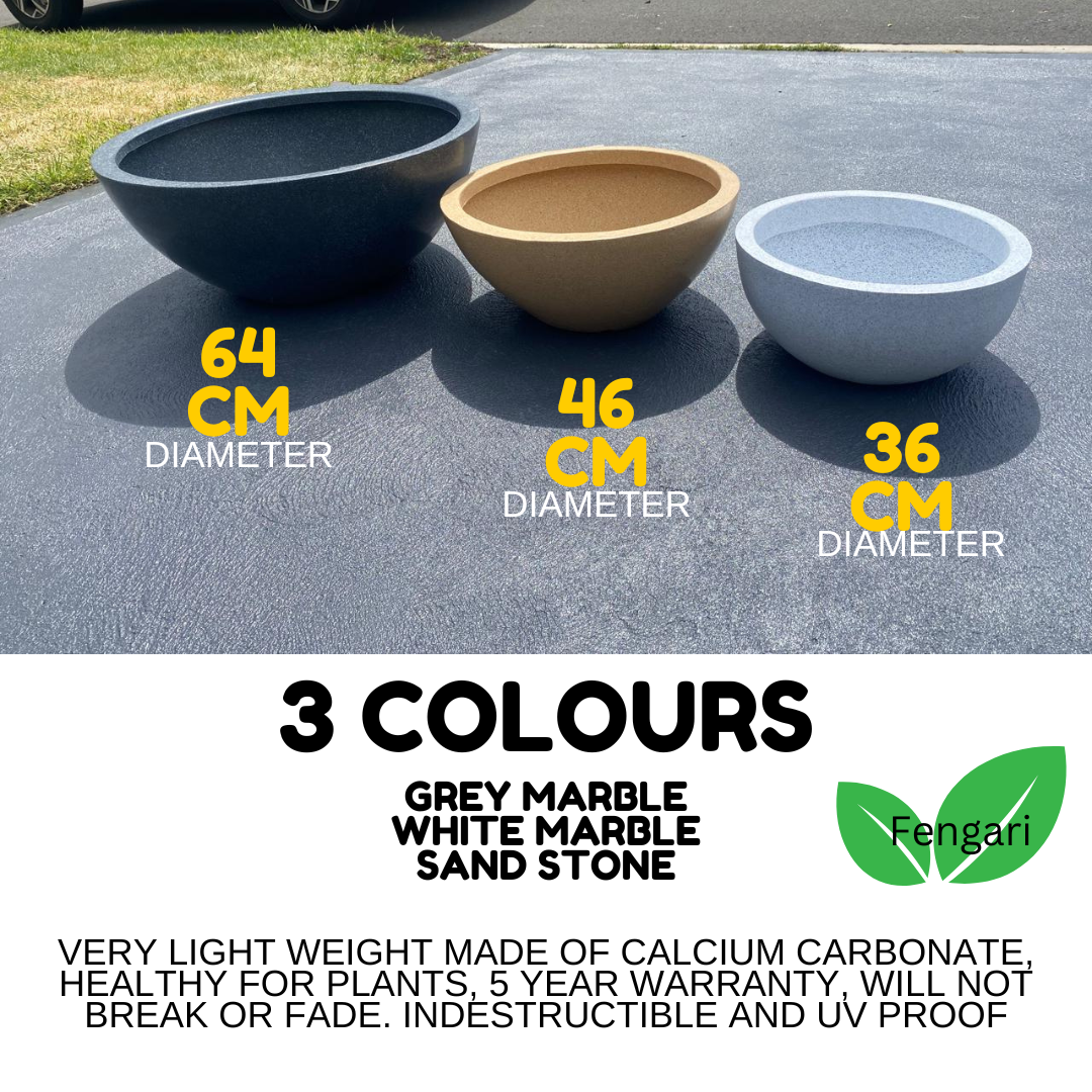 Fengari Planter - Bowl Shaped & Light Weighted