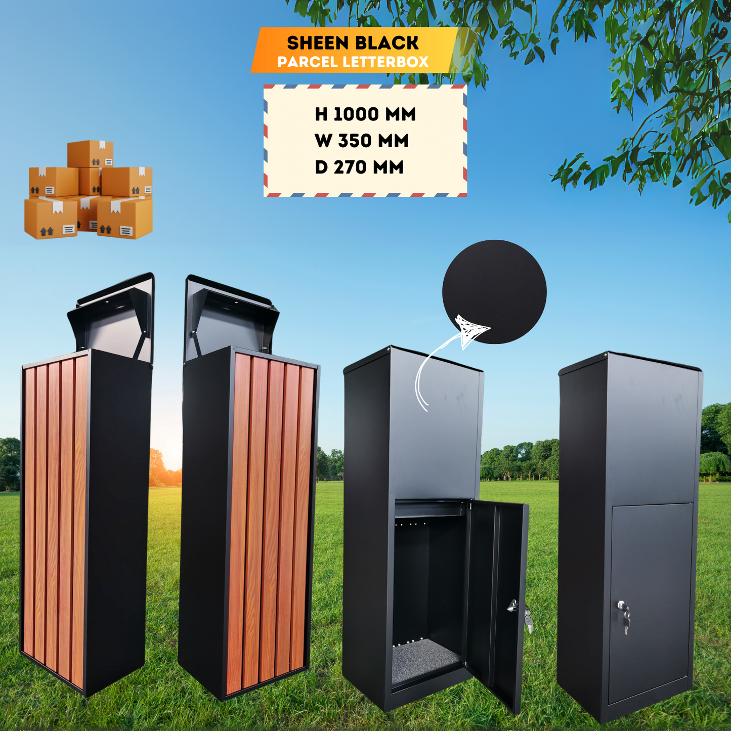 Assembled Large Parcel Letterbox / Lockable / Free standing / Spacious / Secured