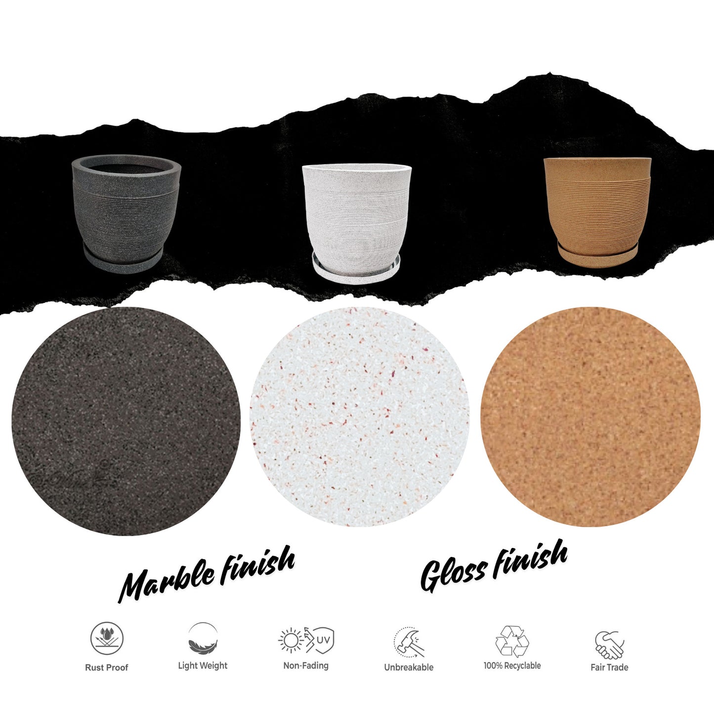 Orbis Pot / Planter - Light Weight  & Circular design that exudes simplicity