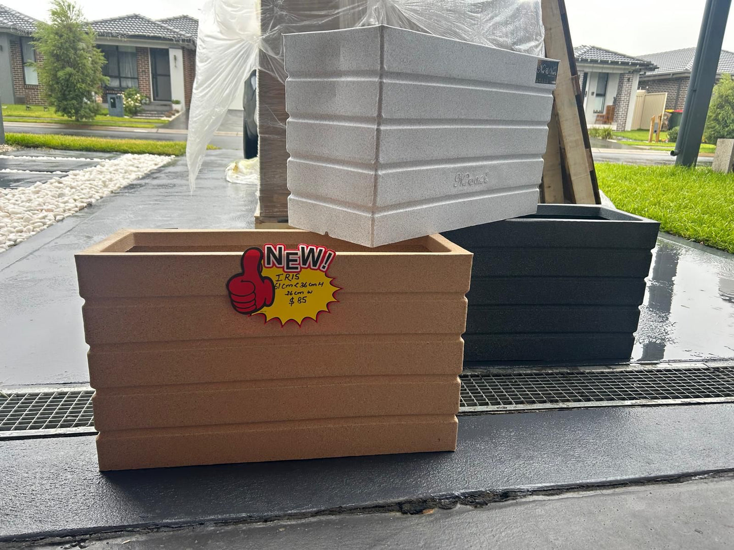 Iris Pot / Planter - Rectangle Shaped & Light Weight